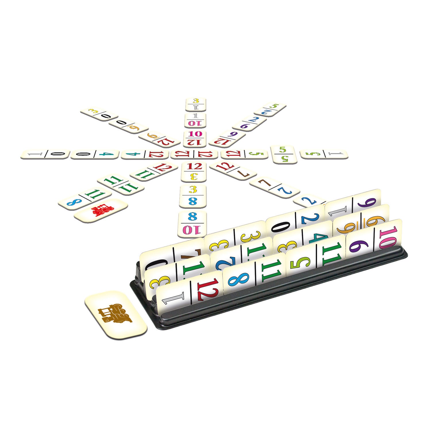 Tactic mexican train – bordspel – compacte editie – klassiek dominospel – vanaf 7 jaar – 2 of meer spelers