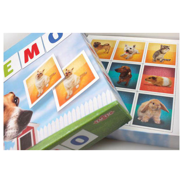 Tactic memo huisdieren - memospel - zoek de juiste paren - honden, katten, konijnen en andere huisdieren - gezelschapsspel voor kinderen en families - 2 tot 6 spelers - vanaf 3 jaar
