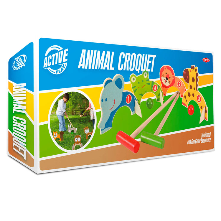 Tactic houten dieren croquet set