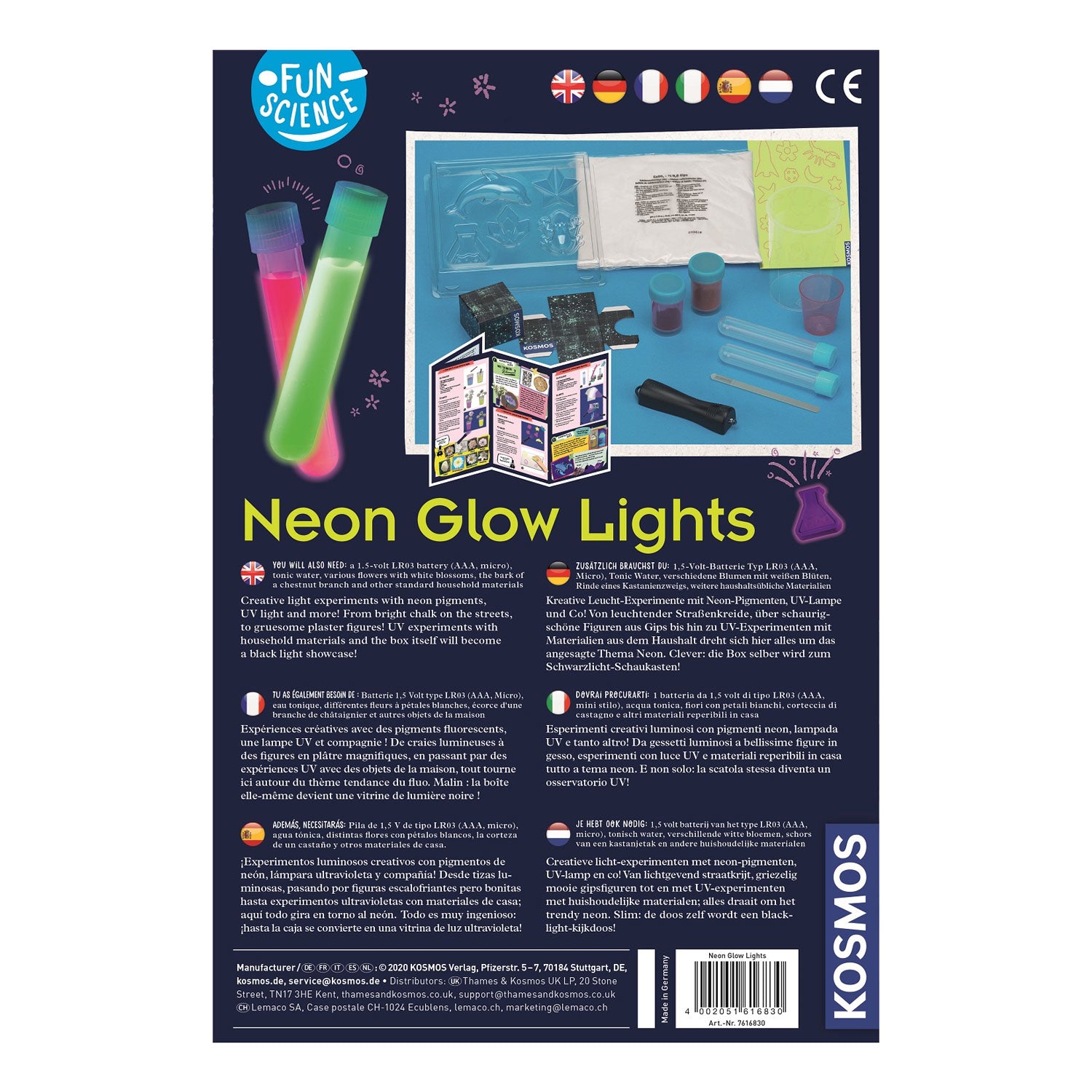 Kosmos neon glow experimenten