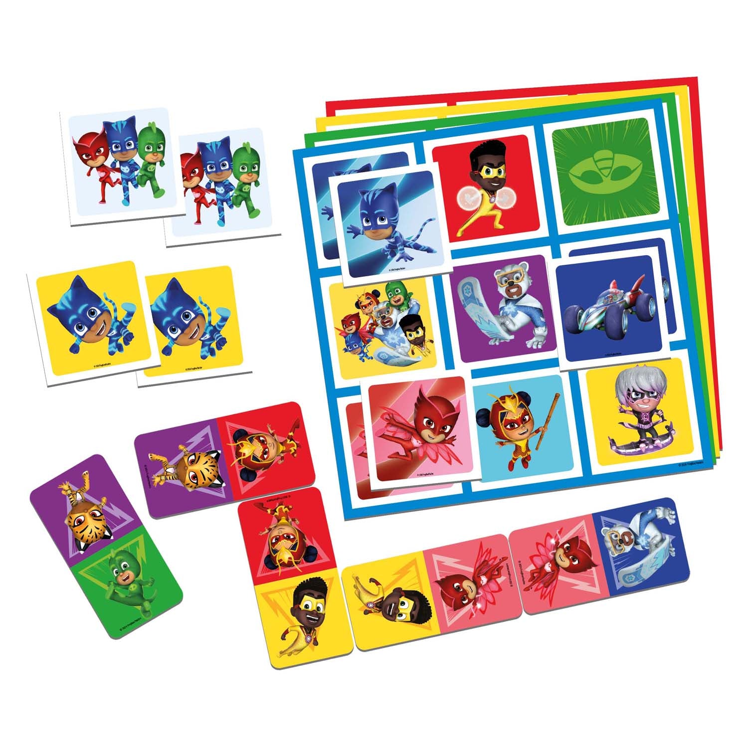 Tactic pj masks 3-in-1 spellenverzameling – kaartspel – lotto – domino – memo – kinderspel vanaf 4 jaar