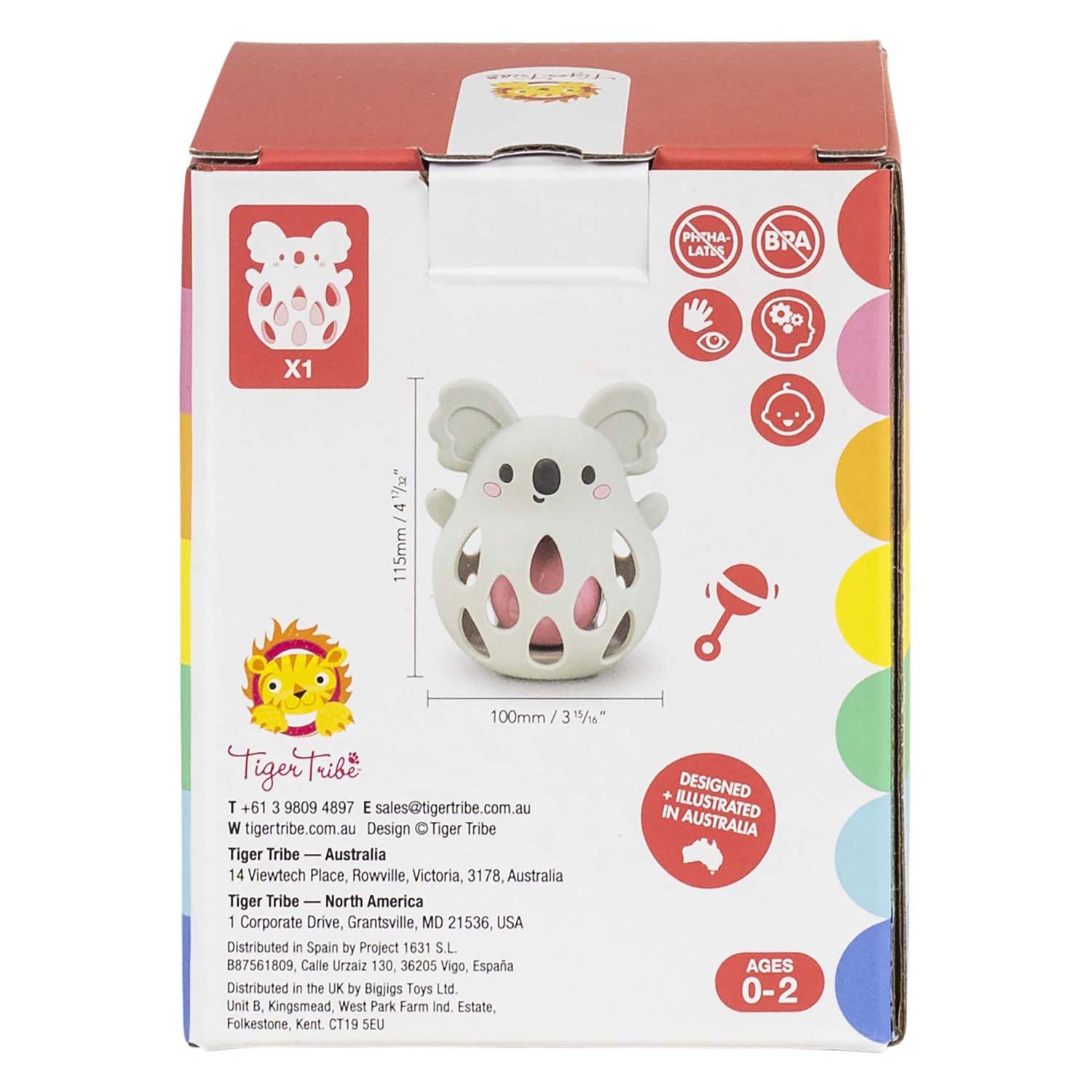Tiger tribe siliconen rammelaar - koala