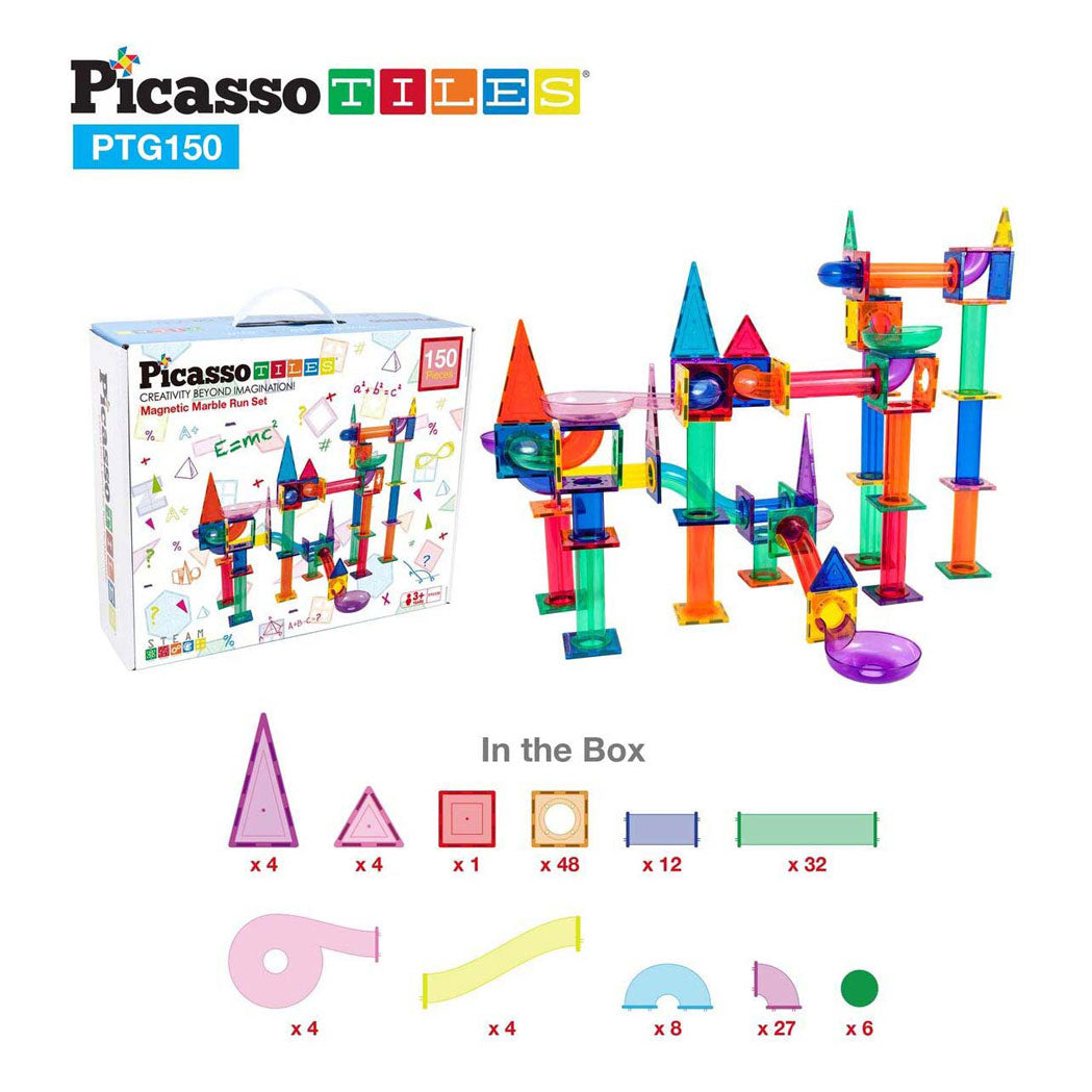 Selecta picassotiles marble run - magnetische bouwtegels, 150dlg.