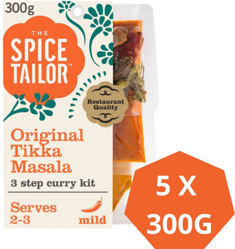 The spice tailor original tikka masala - indiase curry - maaltijdpakket met indiase kruiden - voordeelverpakking - 5 x 300 gram
