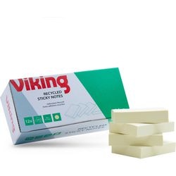 Zelfklevende notes office depot gerecycled geel 50 x 38mm