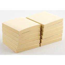 Notes office depot papier 76x76mm geel gerecycleerd herpositioneerbaar 100 vel