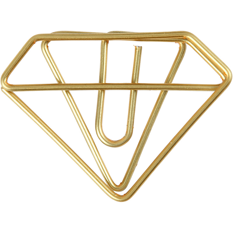 Clips, diamant, h: 25 mm, b: 35 mm, goud, 6 stuk 1 doos