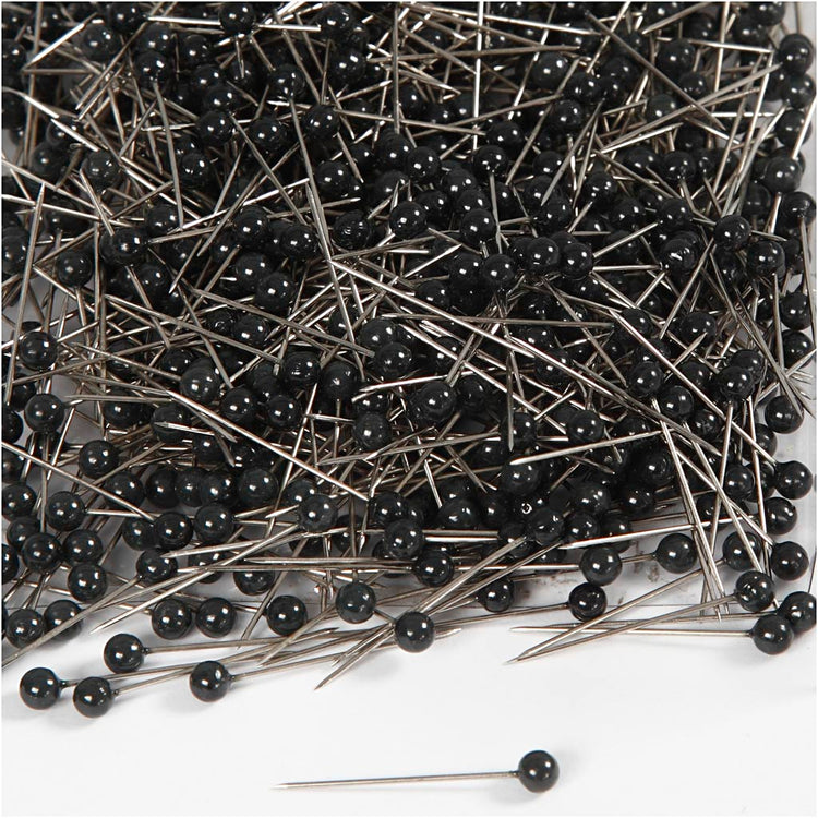 Kaart pinnen, l: 25 mm, d 4 mm, zwart, 1000 stuk 1 doos