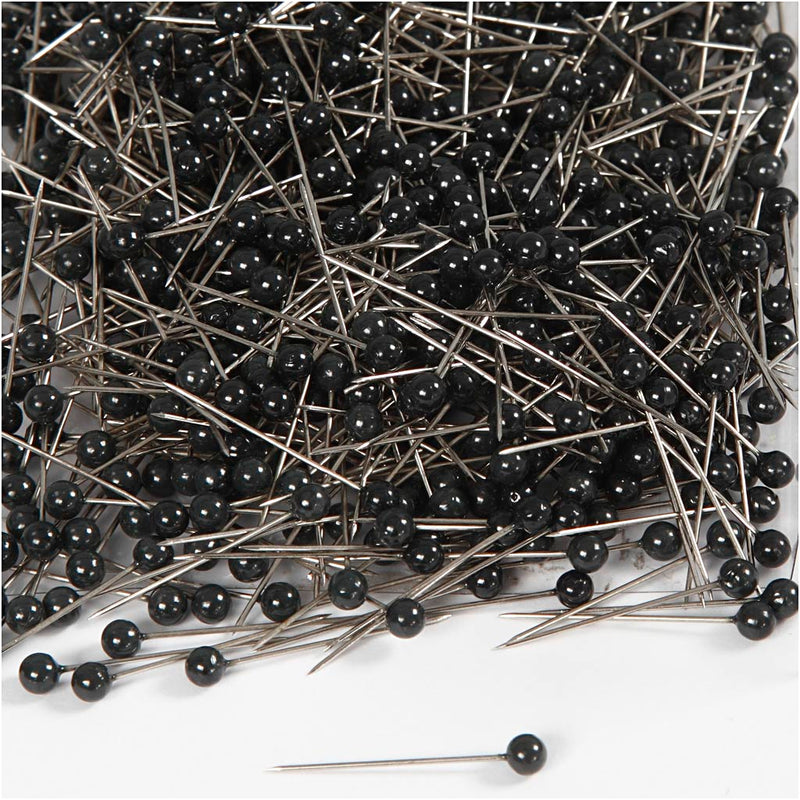 Kaart pinnen, l: 25 mm, d 4 mm, zwart, 1000 stuk 1 doos