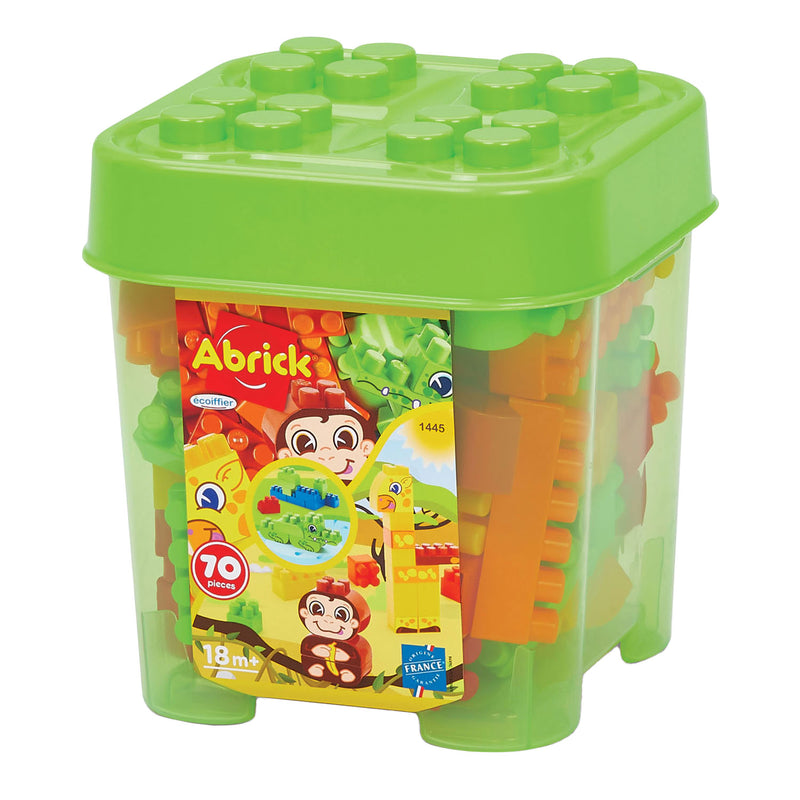 Ecoiffier abrick bouwblokken jungle in opbergbox - 70dlg.