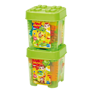 Ecoffier ecoiffier abrick bouwblokken jungle in opbergbox - 70dlg.