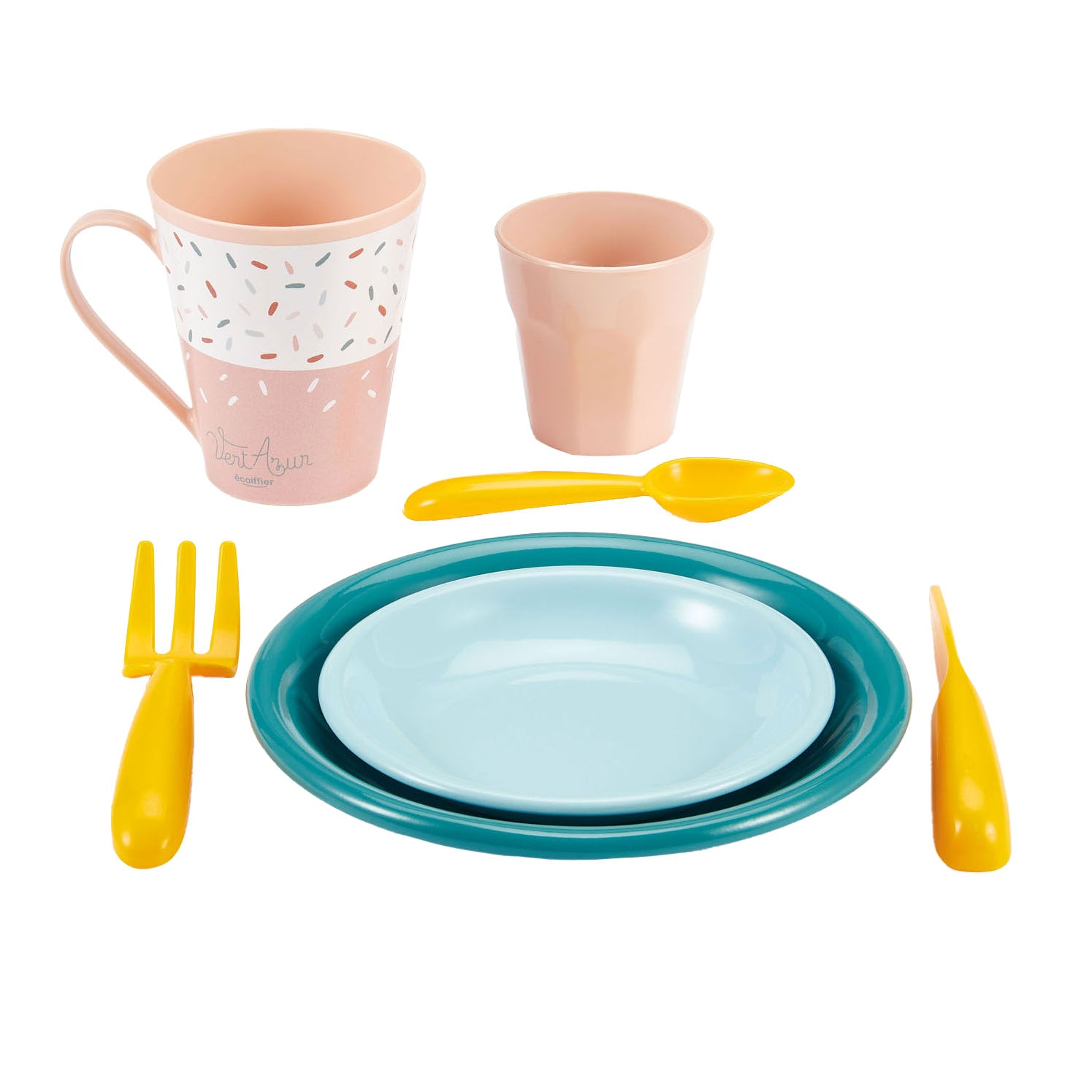 Écoiffier ecoiffier vert azur picknick speelset met kartonnen picknickmand - 32dlg.