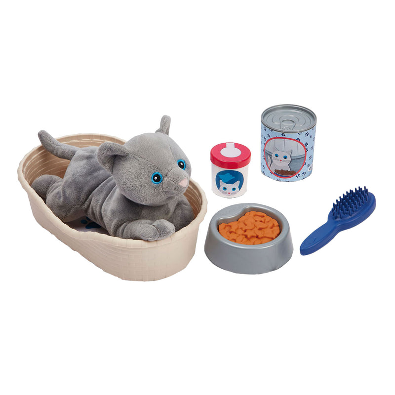 Ecoiffier medical knuffel kat met kattenmand speelset - 9dlg.