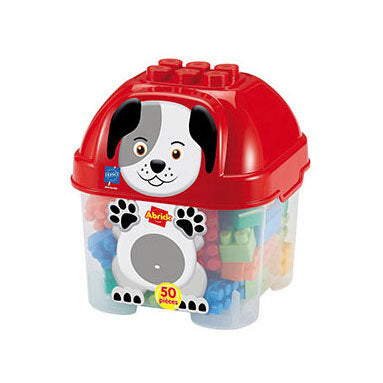 Ecoiffier abrick bouwblokken hond in opbergbox - 50dlg.