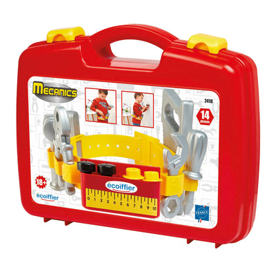 Écoiffier ecoiffier mecanics gereedschapsriem in kofffer met accessoires - 14dlg.
