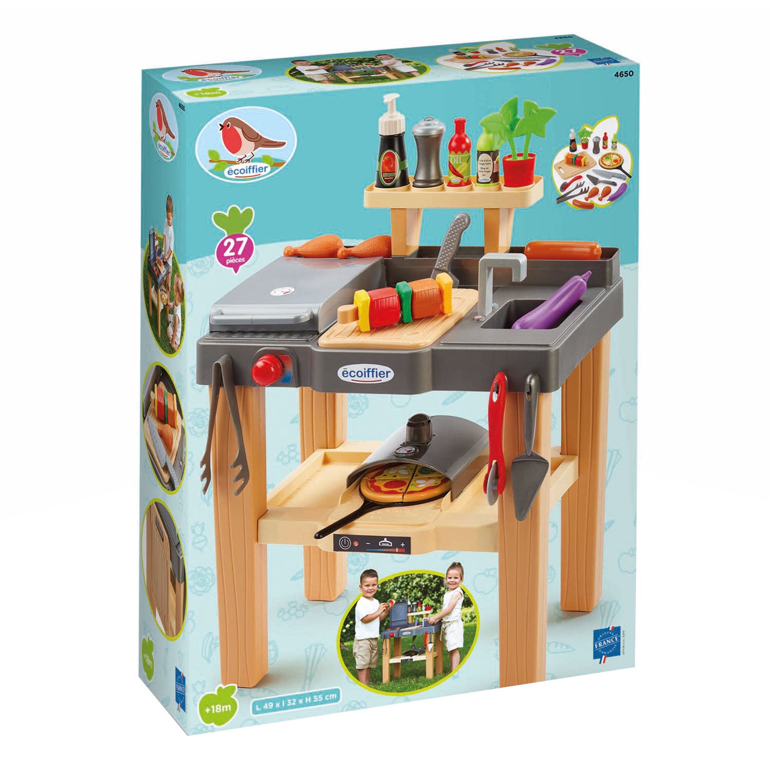 Ecoiffier zomer keuken met barbecue en pizzaoven - 27dlg.