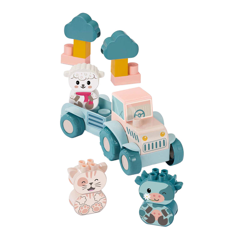 Ecoiffier abrick ecoiffier bb abrick baby mijn eerste tractor met grappige dieren - 25dlg.