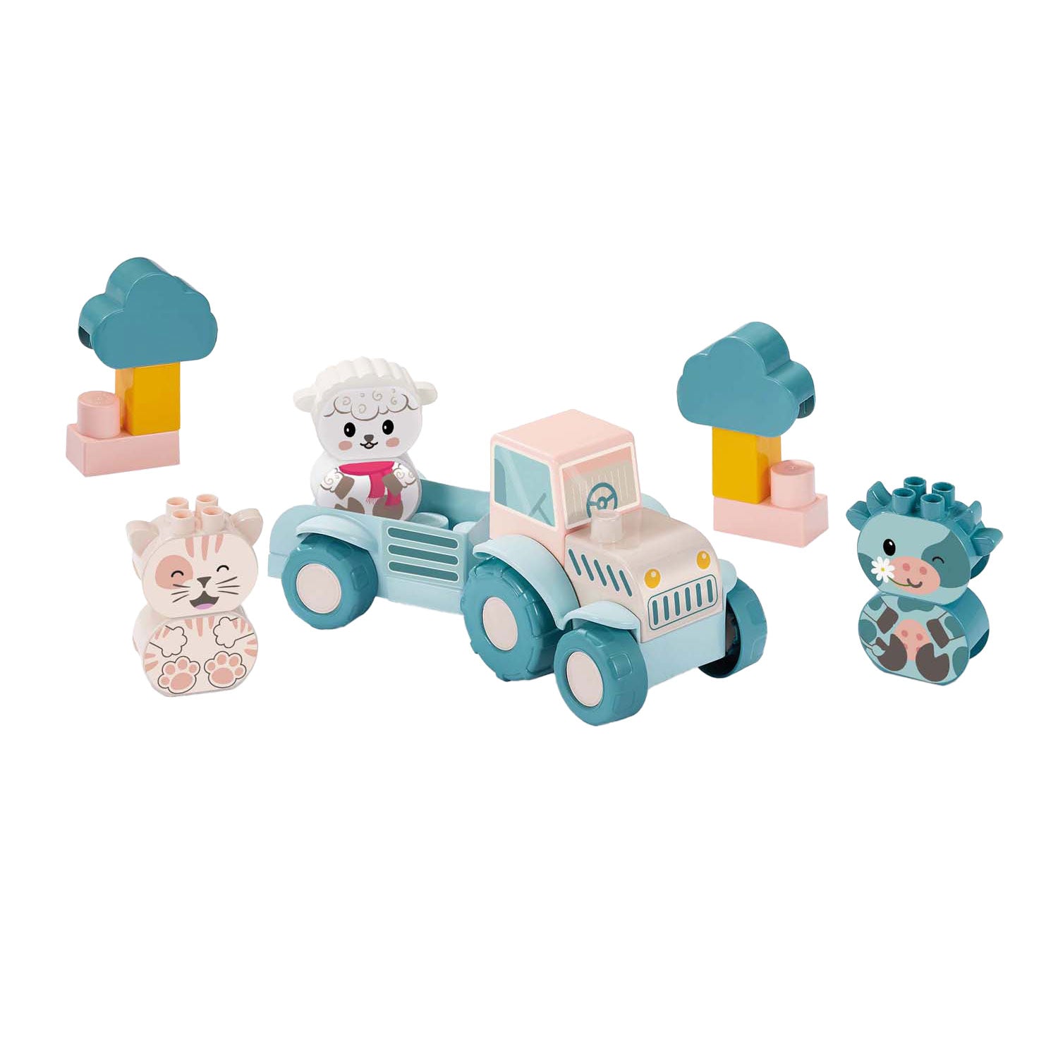 Ecoiffier abrick ecoiffier bb abrick baby mijn eerste tractor met grappige dieren - 25dlg.