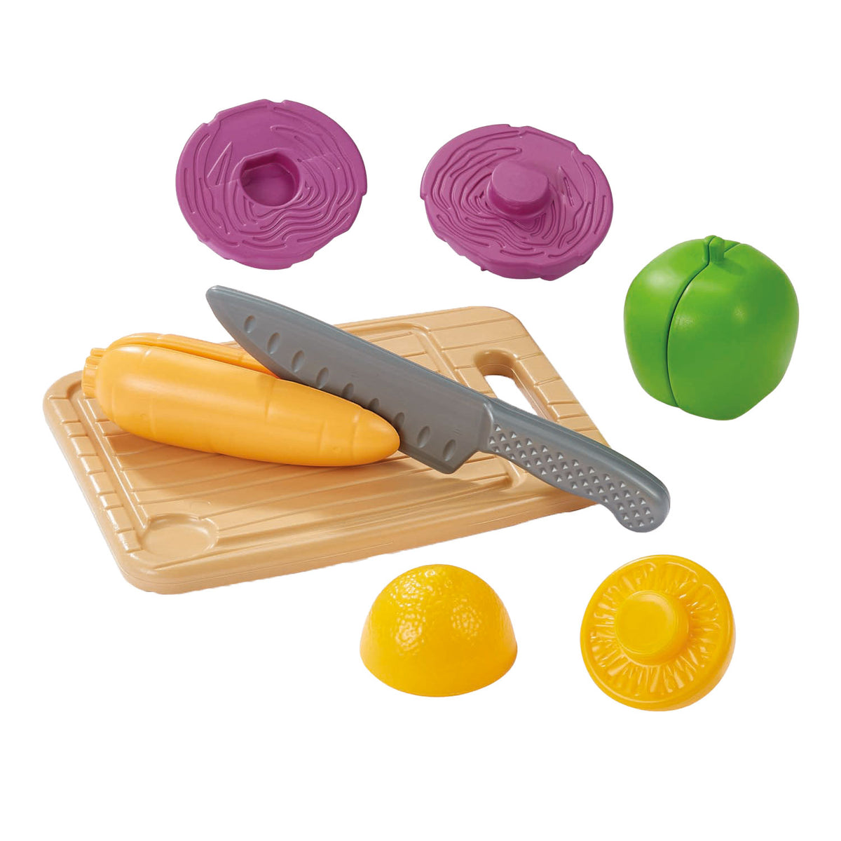 Ecoiffier 100% chef snijplank met groenten en snijmes - 10dlg.