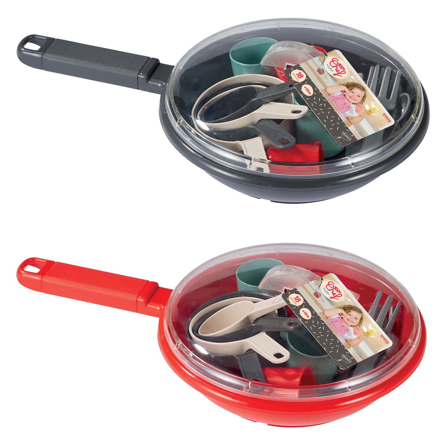Ecoiffier 100% chef servies en bestek in pan - 19dlg.