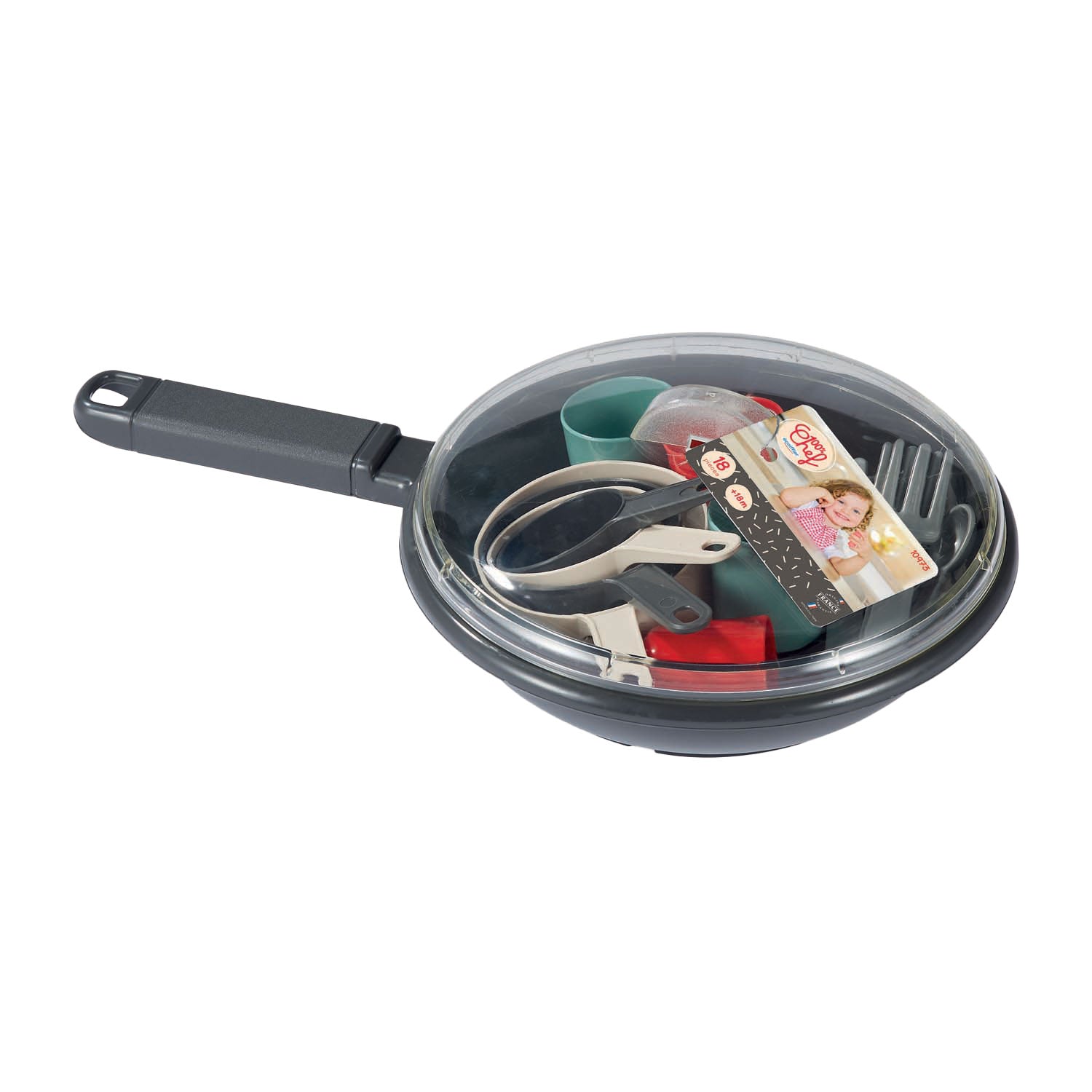 Ecoiffier 100% chef servies en bestek in pan - 19dlg.