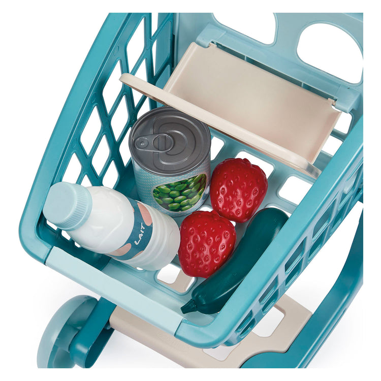 Ecoiffier vert azur gevulde winkelwagen met babypop - 8dlg.