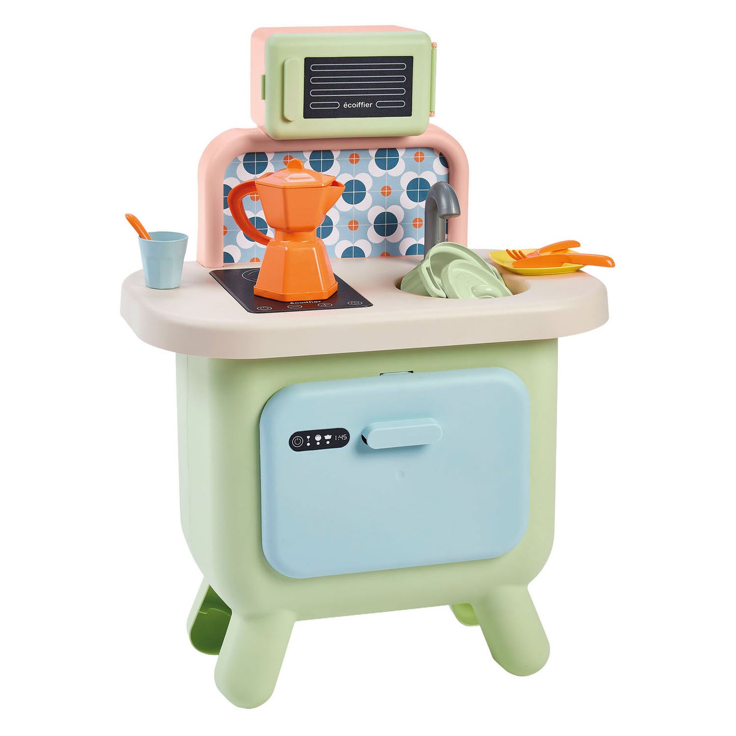 Ecoiffier eociffier vert azur saliekleurige keuken - 17dlg.
