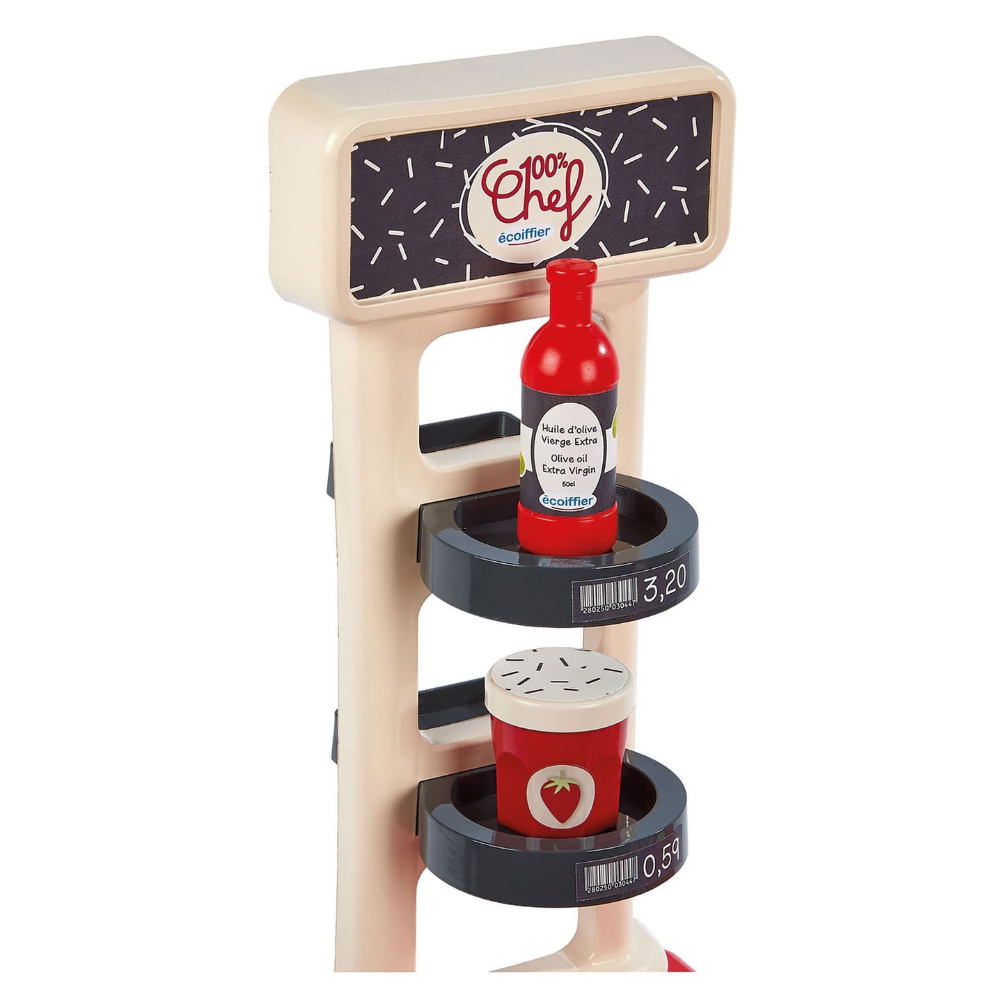Ecoiffier 100% chef winkelbalie en winkelwagen - 20dlg.