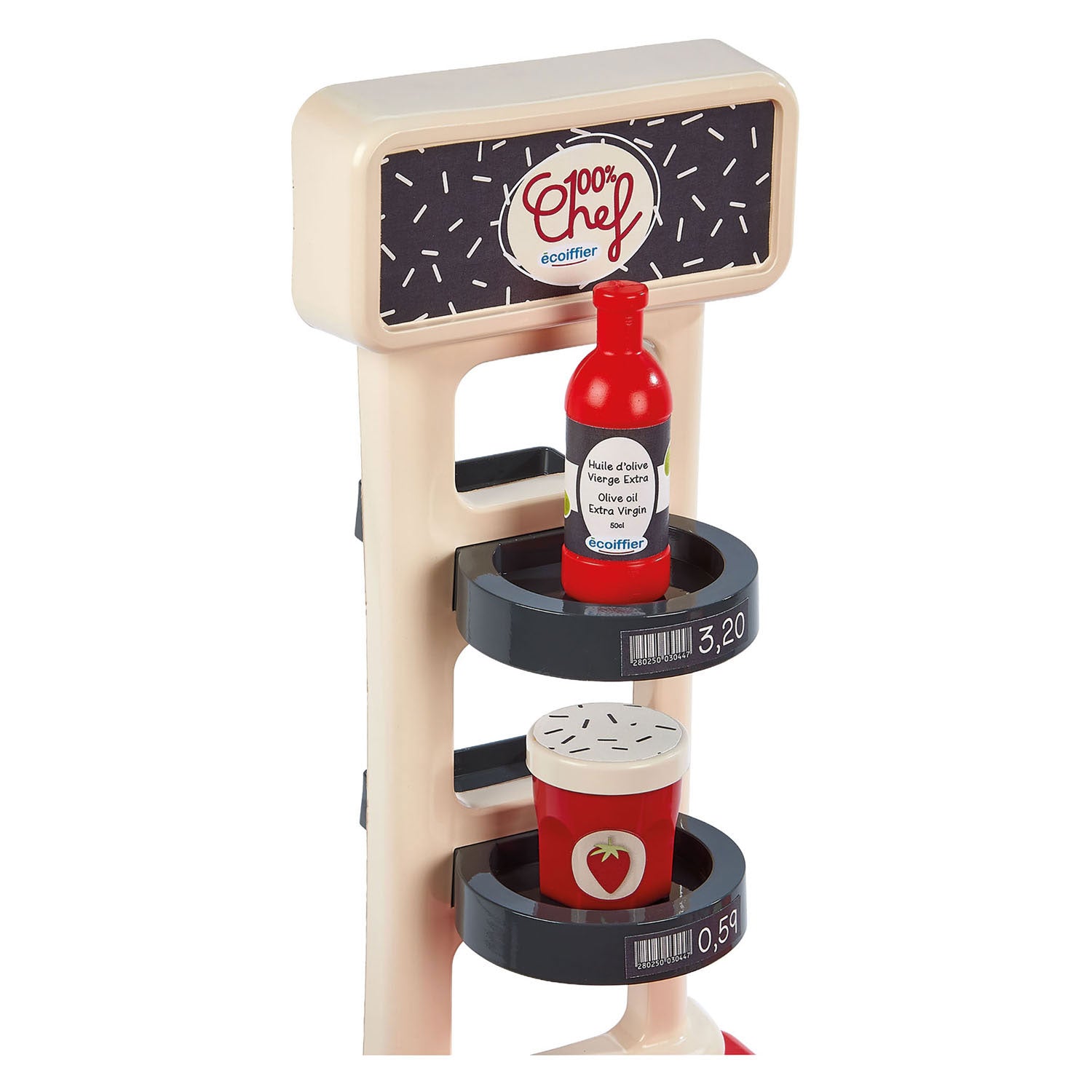 Ecoiffier 100% chef winkelbalie en winkelwagen - 20dlg.