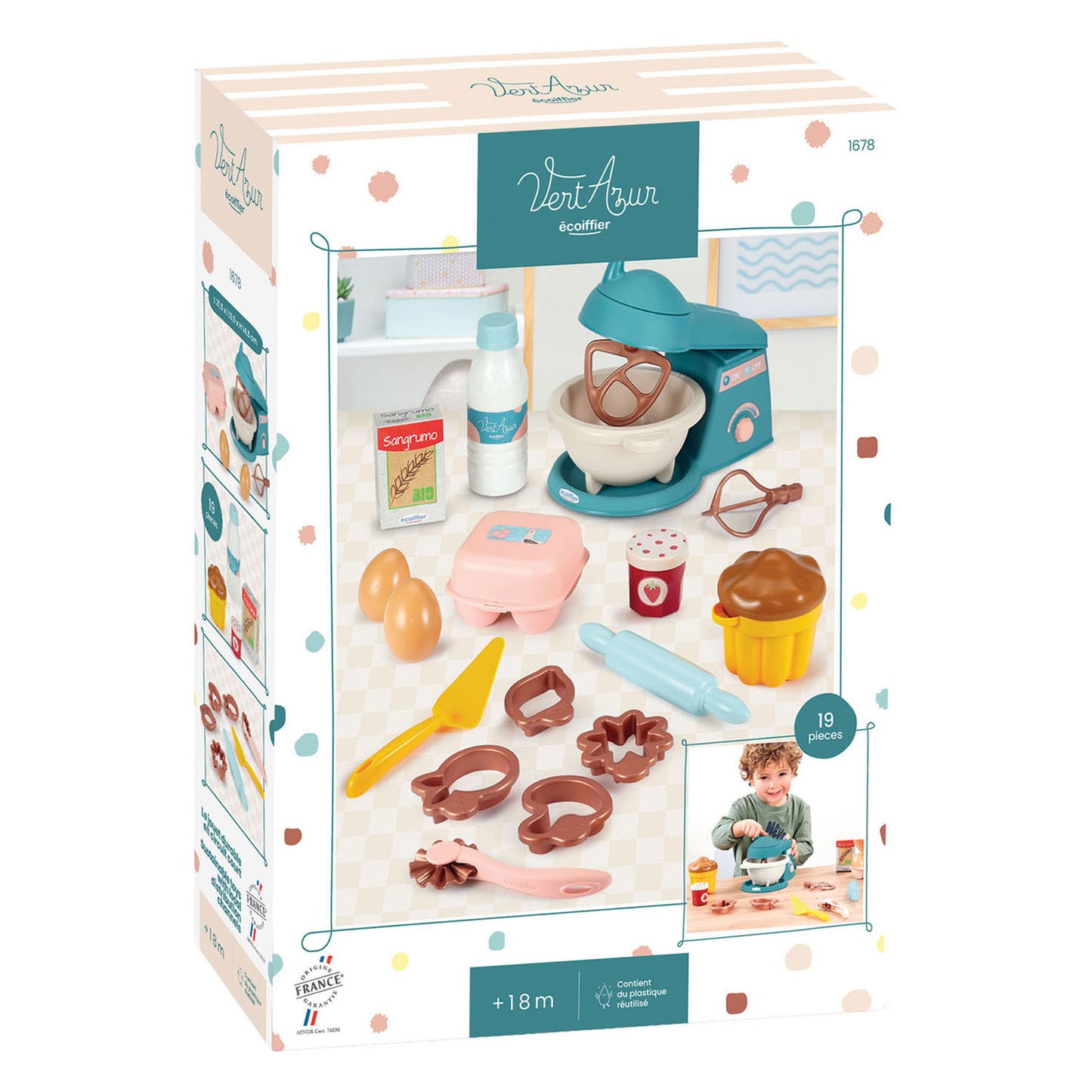 Ecoiffier vert azur patisserieset - 19dlg.