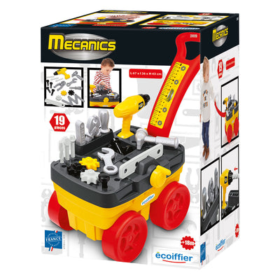 Ecoiffier mecanics gereedschapstrolley - 19dlg.