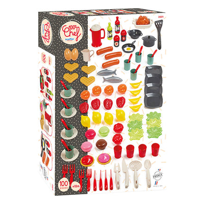 Ecoiffier 100% chef eten en servies set - 100dlg.