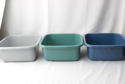 Afwasbak vierkant 12l 36x36x14,5cm, in blauw, groen, grijs of roze