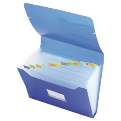 Documentmap od pp 180g m2 a4 33x24cm blauw elastieksluiting indextabs 13 vakken