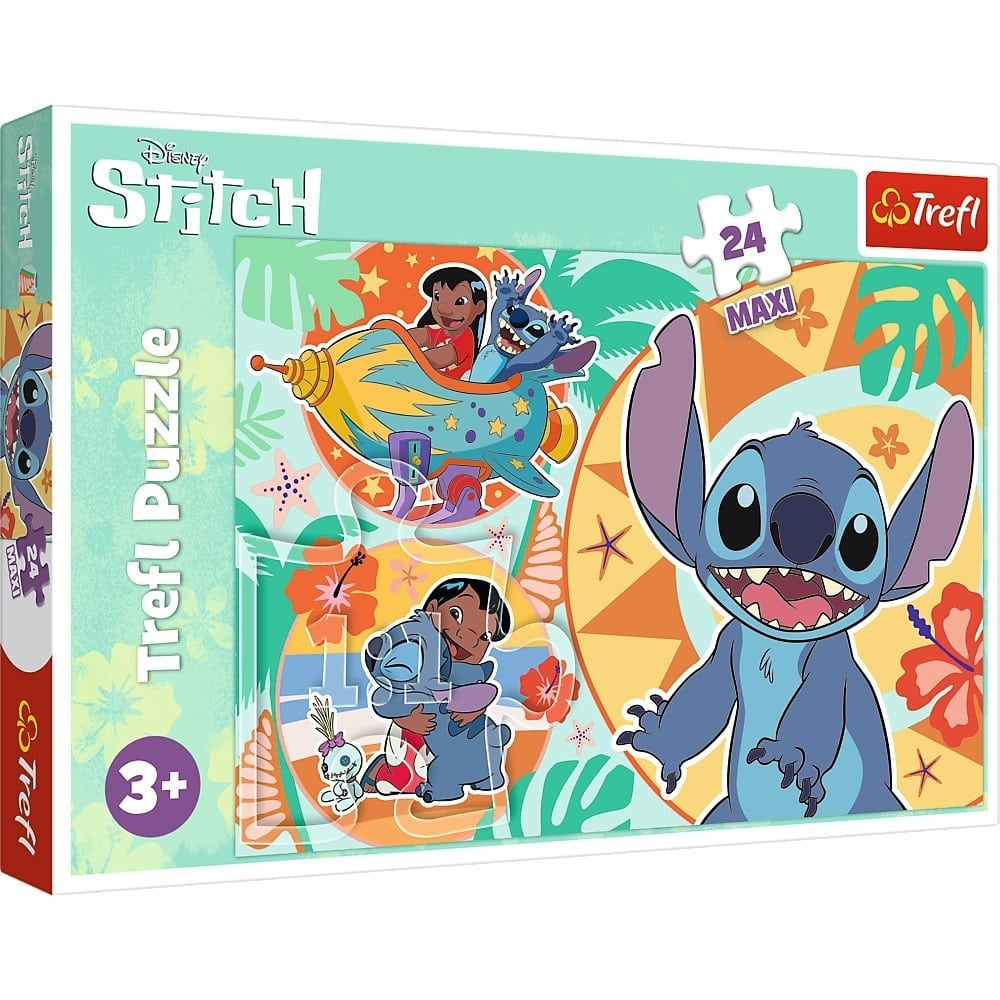 Trefl lilo stitch maxi groot formaat legpuzzel - 24 stukjes - vanaf 3 jaar