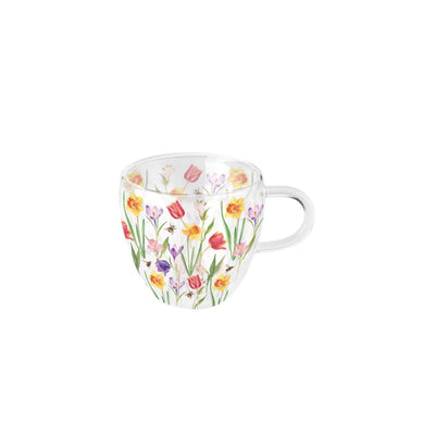 Ambiente dubbelwandig glas 0.2l flowers in spring