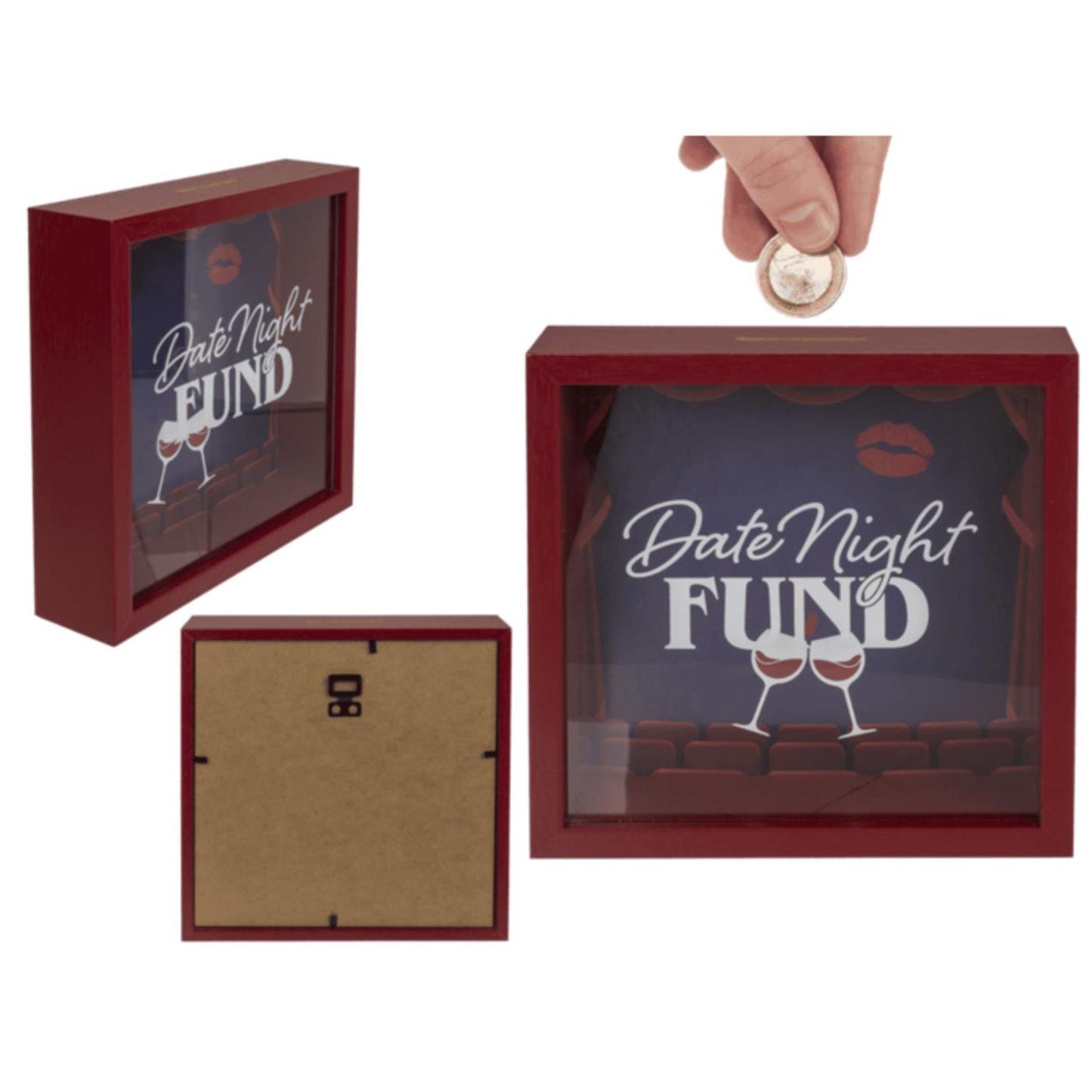 Ootb houten spaarpot date night fund 20x20cm