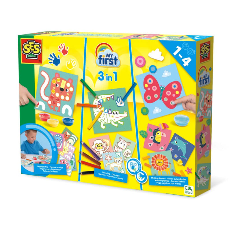 Ses my first - 3 in 1 vingerverven, kleuren en vormen plakke