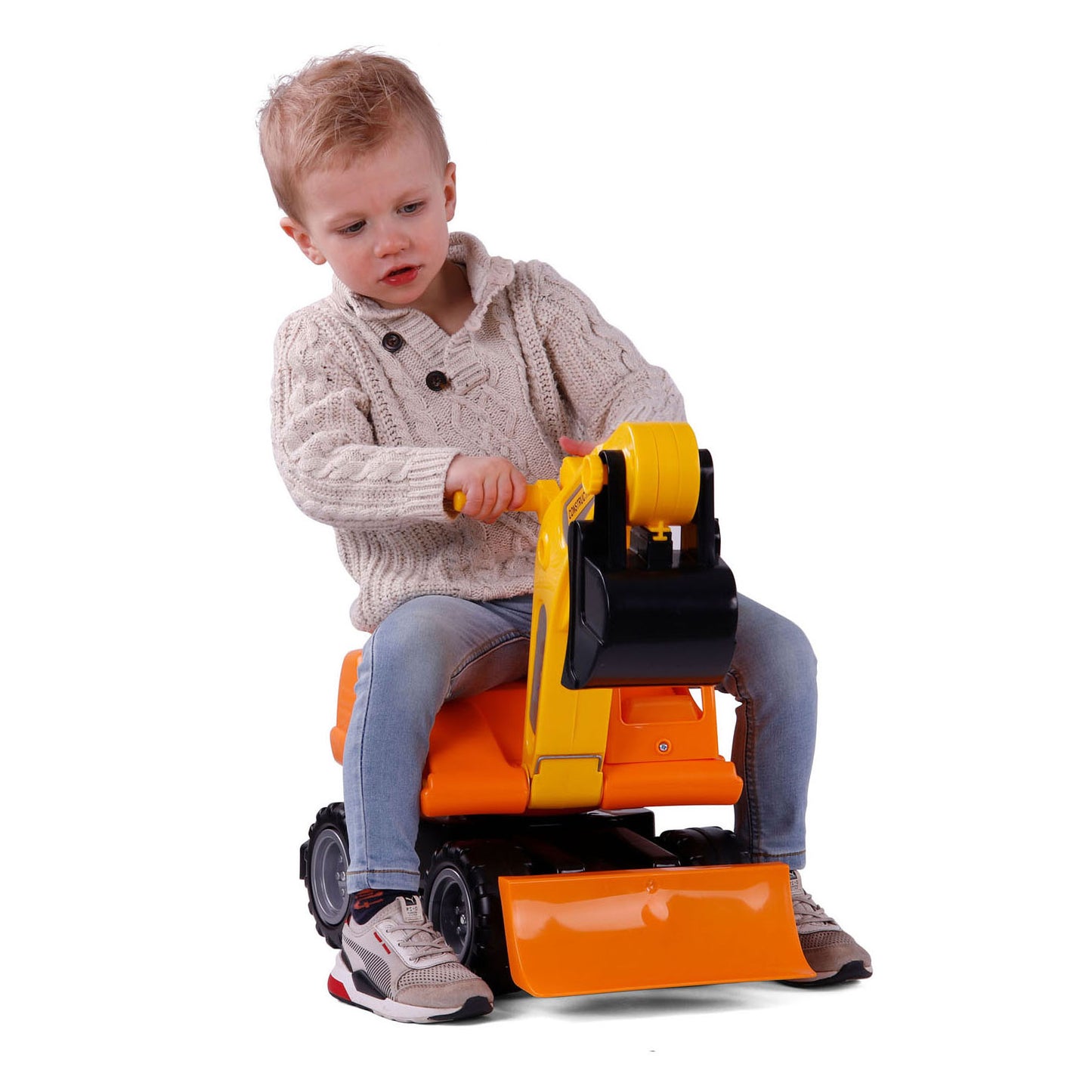 Cavallino mega graafmachine loopauto oranje, 79cm