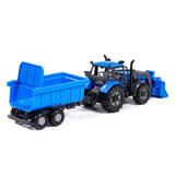 Cavallino tractor met lader en aanhang kiepwagen blauw, schaal 1:32 - afbeelding 3