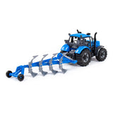 Cavallino tractor met ploeg blauw, schaal 1:32 - afbeelding 3