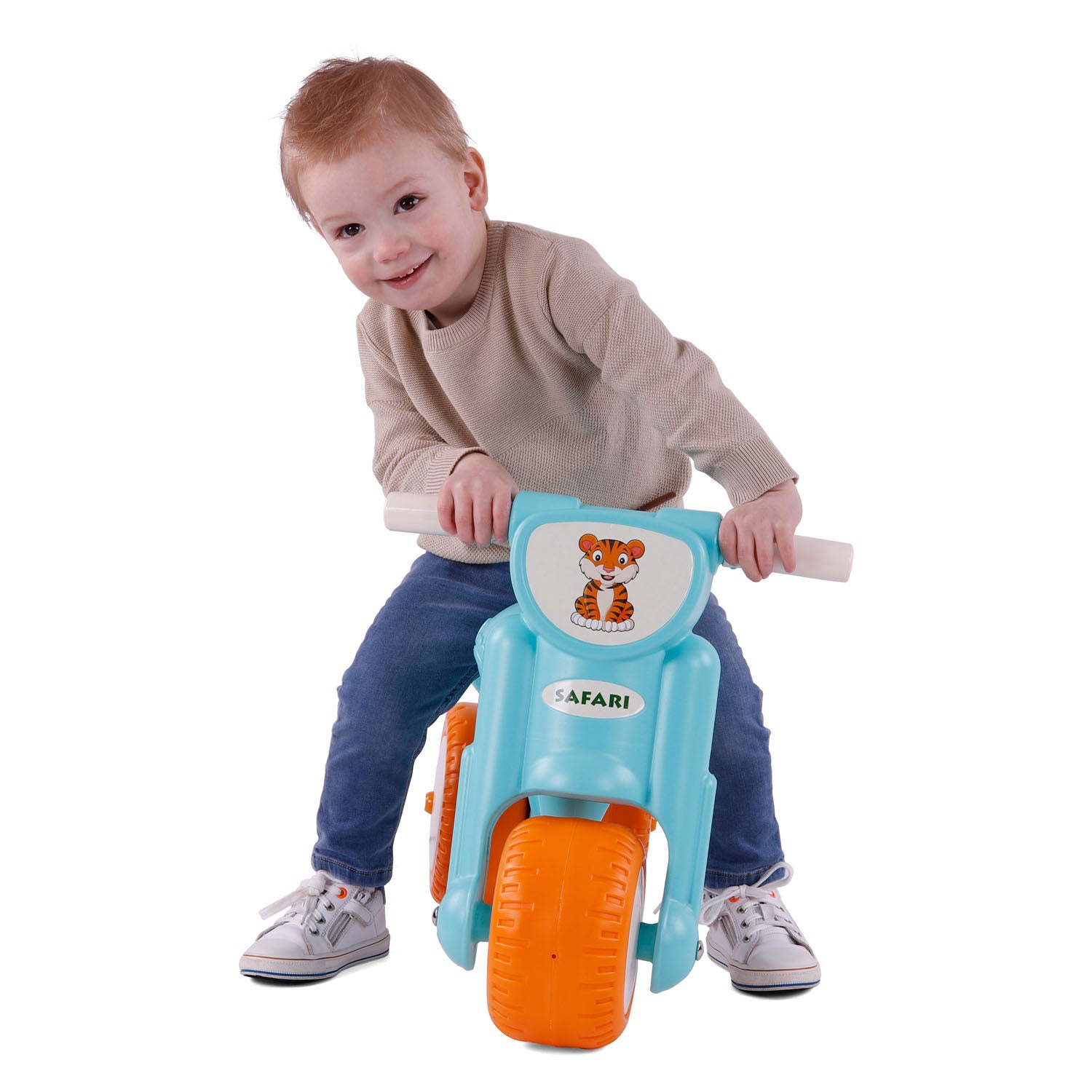 Cavallino safari motor blauw loopfiets