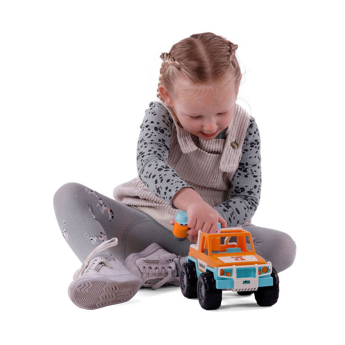 Cavallino jeep oranje met 2 speelfiguren