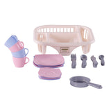 Cavallino servies met afwasrek roze, 30dlg. - afbeelding 3