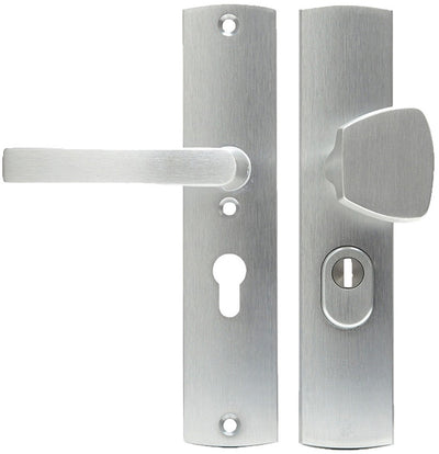 Axa veiligheidsbeslag (curve plus) aluminium geslepen: knop-kruk (model s blok) pc55 met kerntrekbeveiliging skg***