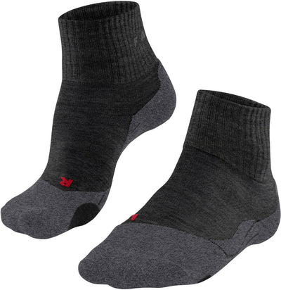 Falke tk2 short anti-blaar dik wol functioneel materiaal wandelsokken heren grijs - maat 39-41