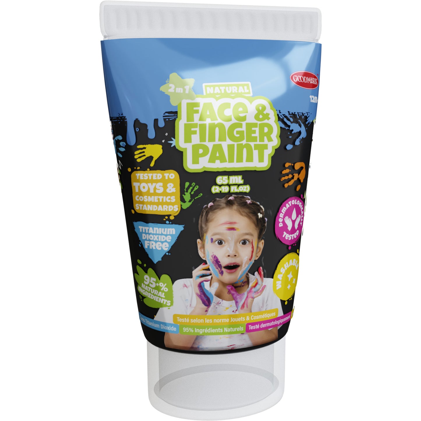 Boti natural face fingerpaint tube zwart, 65ml