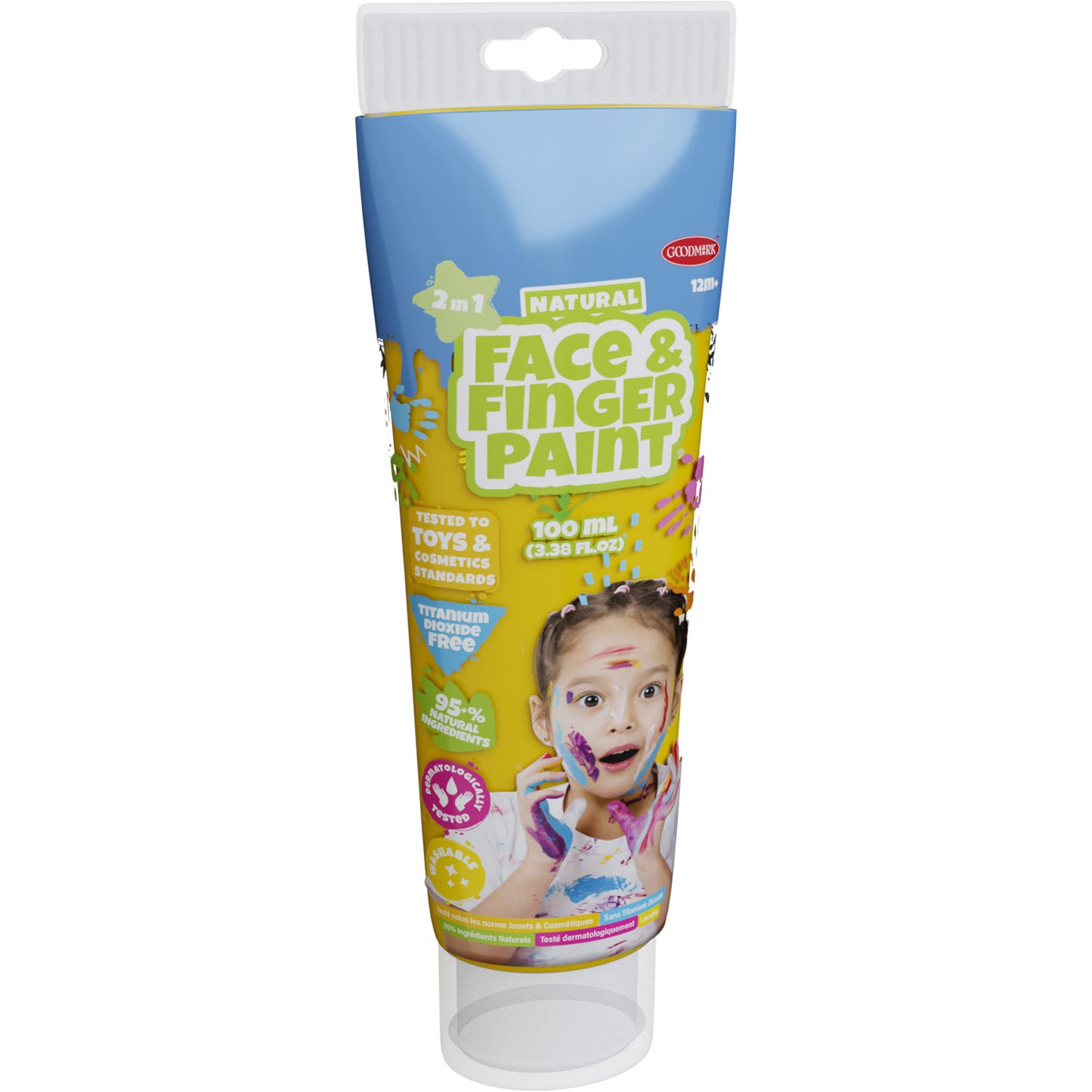 Boti natural face fingerpaint tube geel, 100ml