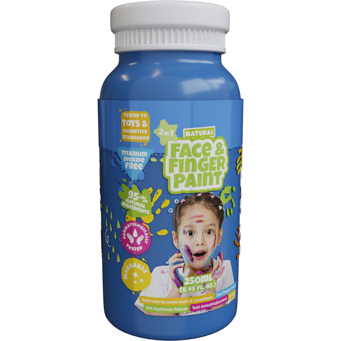 Boti natural face fingerpaint fles blauw, 250ml