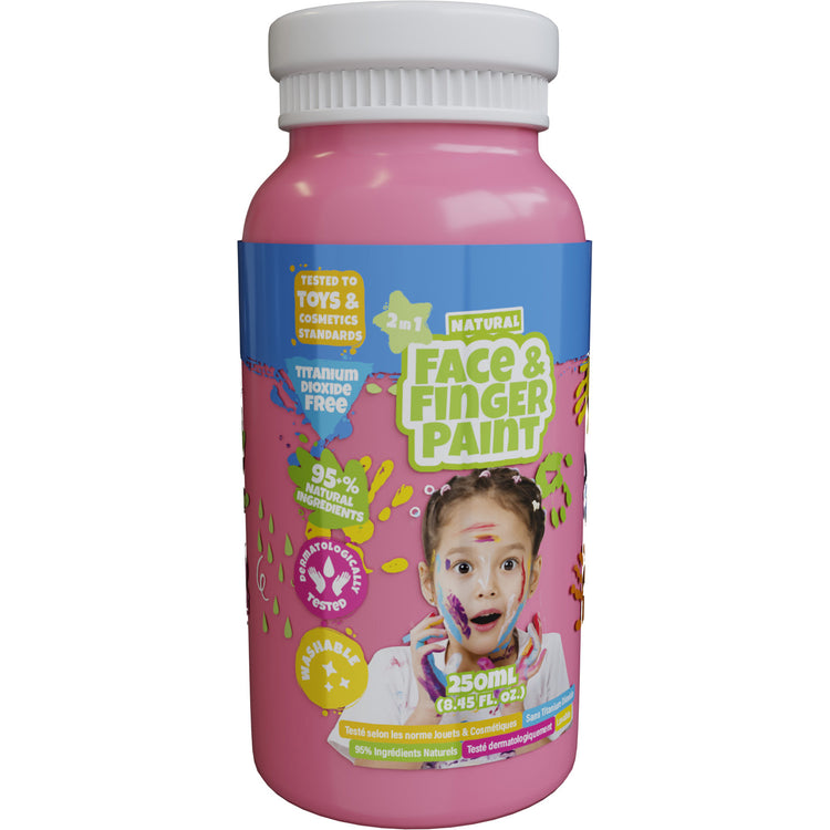 Natural face fingerpaint fles - roze, 250ml - schmink